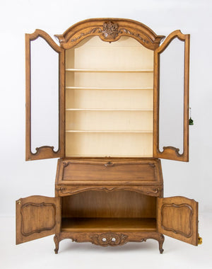 French Provincial Walnut Bureau Bookcase (9893271306547)