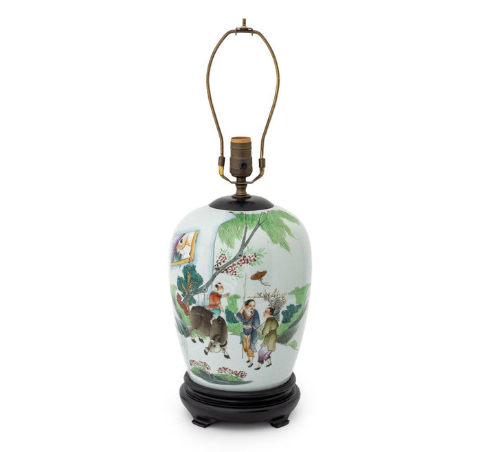 Chinese Porcelain Famile Rose Ginger Jar as Lamp