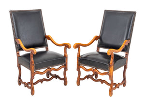 Louis XIV Style Walnut Fauteuil, Pair (9893273960755)