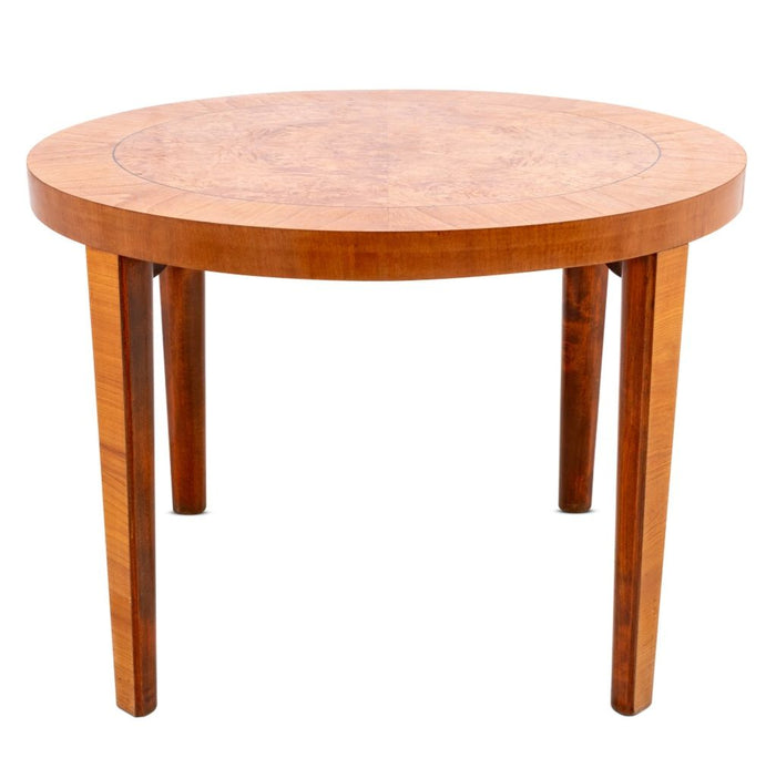 Burr Elm and Elm Circular Low Table