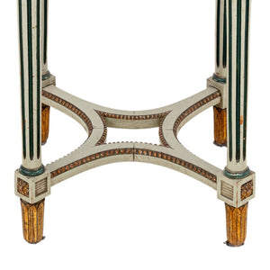 Louis XVI Style Marble Top Gilt Painted Lamp Table (9816402526515)