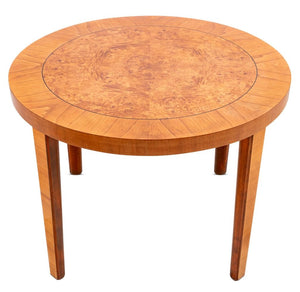 Burr Elm and Elm Circular Low Table (9736541045043)