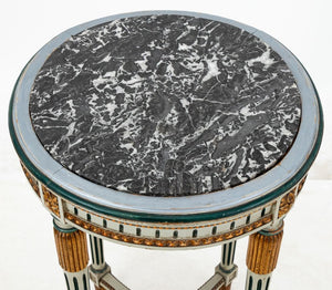 Louis XVI Style Marble Top Gilt Painted Lamp Table (9816402526515)