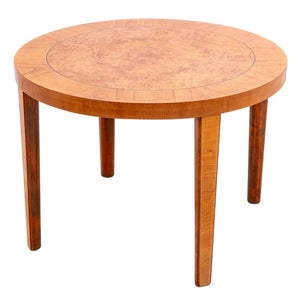 Burr Elm and Elm Circular Low Table (9736541045043)