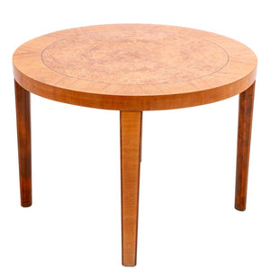 Burr Elm and Elm Circular Low Table (9736541045043)