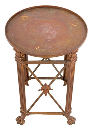 Roman Style Brass Circular Side Table (9835727290675)