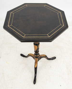 Regency Style Ebonized & Gilt Painted Tripod Table (9767046742323)
