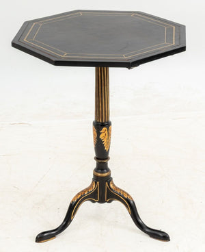 Regency Style Ebonized & Gilt Painted Tripod Table (9767046742323)