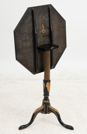 Regency Style Ebonized & Gilt Painted Tripod Table (9767046742323)