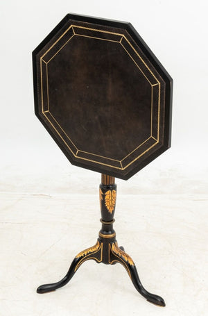 Regency Style Ebonized & Gilt Painted Tripod Table (9767046742323)