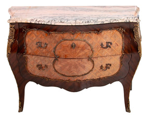 Louis XV Style Kingwood Parquetry Bombe Commode (9893313544499)
