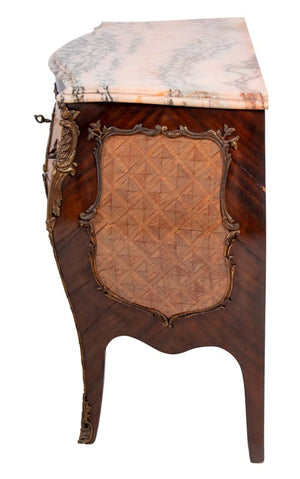 Louis XV Style Kingwood Parquetry Bombe Commode (9893313544499)