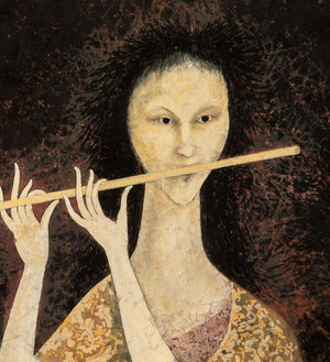 Naondo Nakamura Flute Player Gouache on Paper (9779137511731)