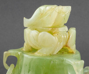 Chinese Carved Greenstone Tripod Censer (9752081334579)