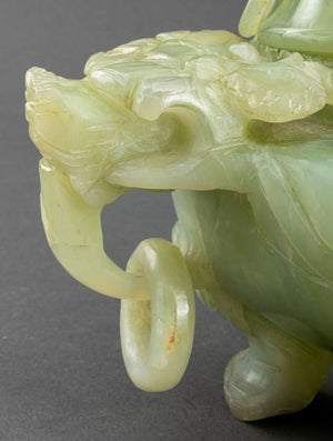 Chinese Carved Greenstone Tripod Censer (9752081334579)