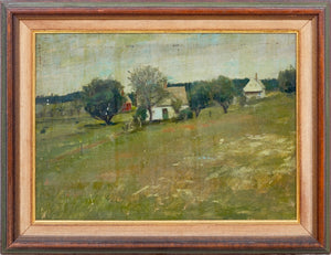 Paul Wescott Attr. Fishermen's Houses Oil on Panel (9707241603379)