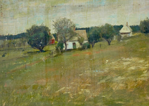 Paul Wescott Attr. Fishermen's Houses Oil on Panel (9707241603379)