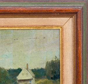 Paul Wescott Attr. Fishermen's Houses Oil on Panel (9707241603379)