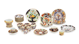 English Imari Style Assembled Partial Service, 36 Pieces, 19th Century