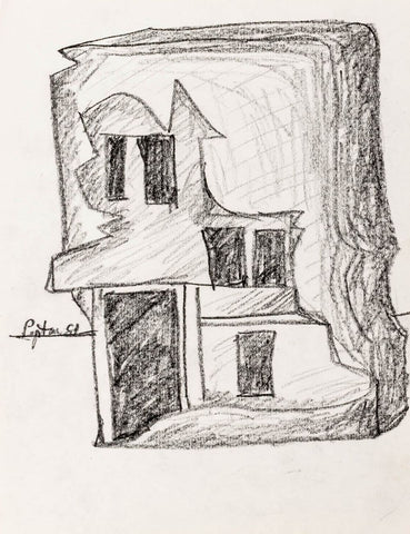 Seymour Lipton Sculpture Study Sketch, 1981