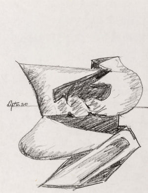 Seymour Lipton Sculpture Study Sketch, 1980