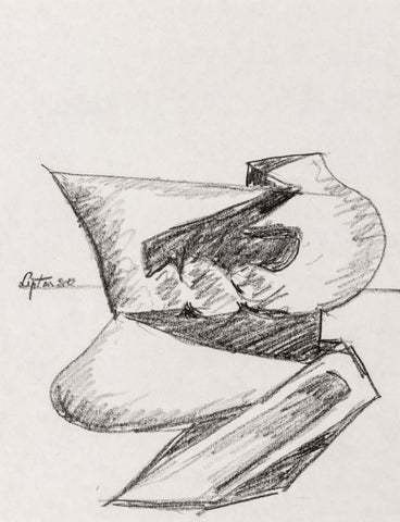 Seymour Lipton Sculpture Study Sketch, 1980