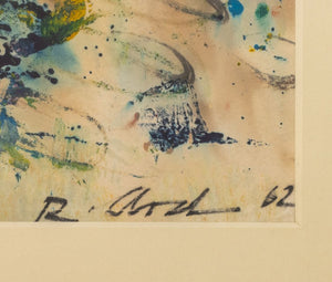 Illegibly Signed "Pfauvogel" Mixed Media, 1962 (9848695554355)