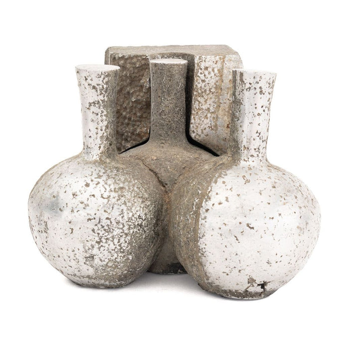 Postmodern Chromed Steel Sculpture in Two Pieces