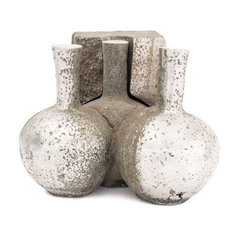 Postmodern Chromed Steel Sculpture in Two Pieces