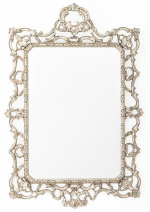 Rococo Style Silvered Wood Framed Mirror (9756104524083)