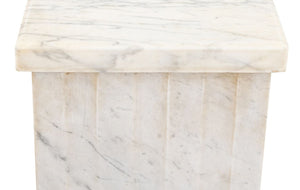 Carrara Marble Fluted Column Pedestal (9752092344627)