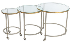 Mid Century Chrome Nesting Tables, 3 (7399899267229)