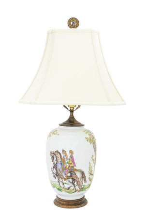 Augarten "Hirschjagd" Porcelain Vase Mounted Lamp