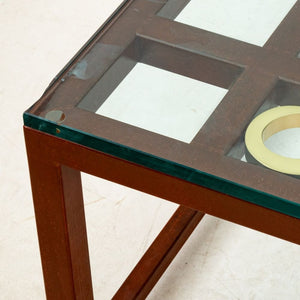 Contemporary Patinated Iron and Brass Coffee Table (9835728535859)