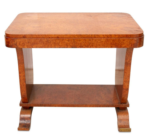 Art Deco Burl Elm Occasional Table