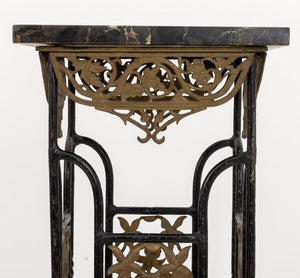 Brandt Style Wrought Iron & Marble Pedestals, Pair (9859541238067)