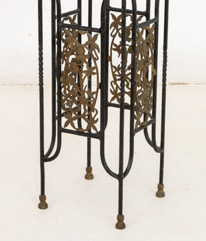 Brandt Style Wrought Iron & Marble Pedestals, Pair (9859541238067)