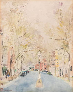 Chen Chi New York Street Scene Watercolor on Paper (9858753659187)