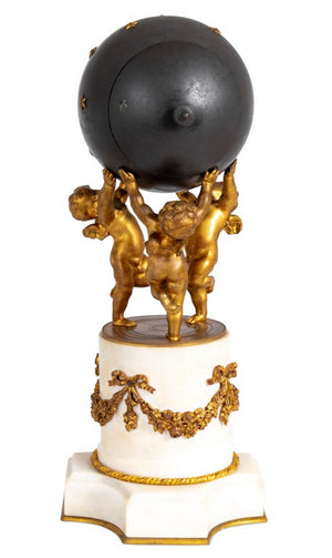 Louis XVI Style Bronze and Marble Clock Set, 3 (9735633240371)