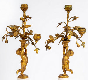 Louis XVI Style Bronze and Marble Clock Set, 3 (9735633240371)