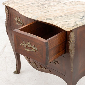Louis XVI Style Pink Marble Top Bombe Commode, 2 (9816420319539)