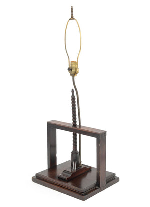 Antique Mahogany Book Press Mounted as a Lamp