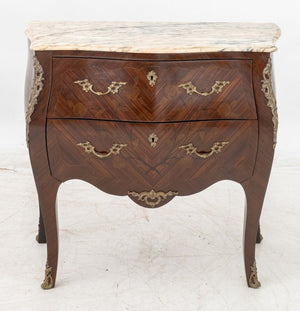 Louis XVI Style Pink Marble Top Bombe Commode, 2 (9816420319539)