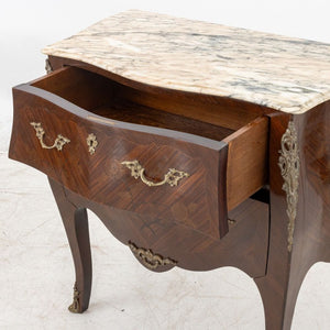 Louis XVI Style Pink Marble Top Bombe Commode, 2 (9816420319539)