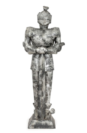 Painted Tin Knight in Armor Sculpture