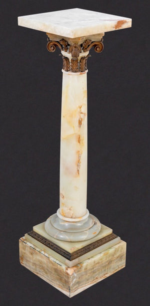 French Gilt Metal and Alabaster Pedestal (9860652400947)