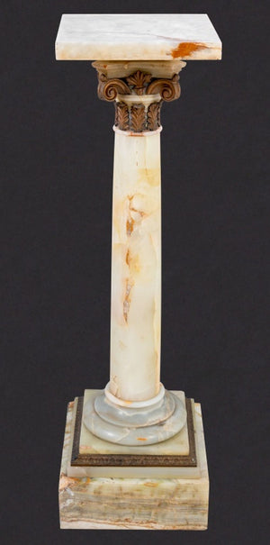 French Gilt Metal and Alabaster Pedestal (9860652400947)