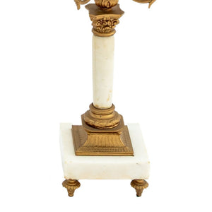 French Gilt Brass and White Marble Lamps, Pair (9804777324851)