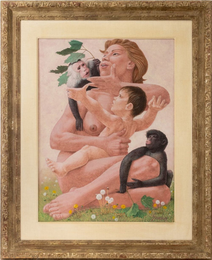 Vincent Smarkusz Mother, Child & Monkeys Tempera