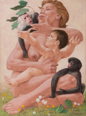 Vincent Smarkusz Mother, Child & Monkeys Tempera (9756127101235)